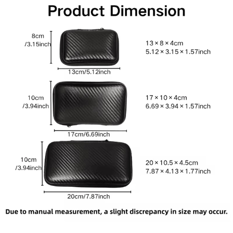 Car Repair Tool Storage Bag Carbon Fiber Organizer With Zipper 2