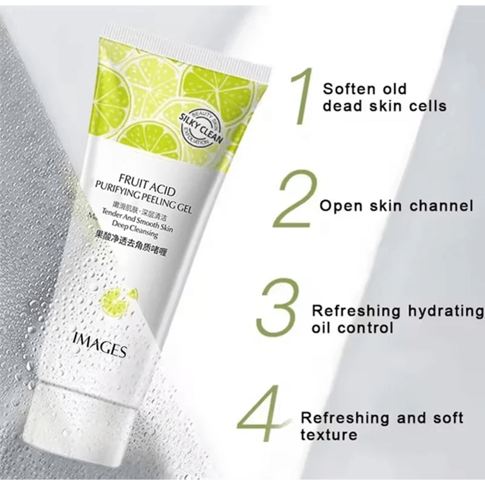 Natural Fruit Acid Peeling Gel Gentle Facial Exfoliating Cleanser 1