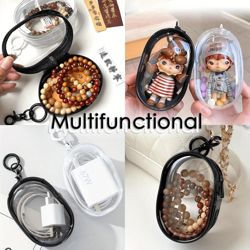 Mini Clear Zipper Storage Bag Portable Earphone And Charger Organizer 2