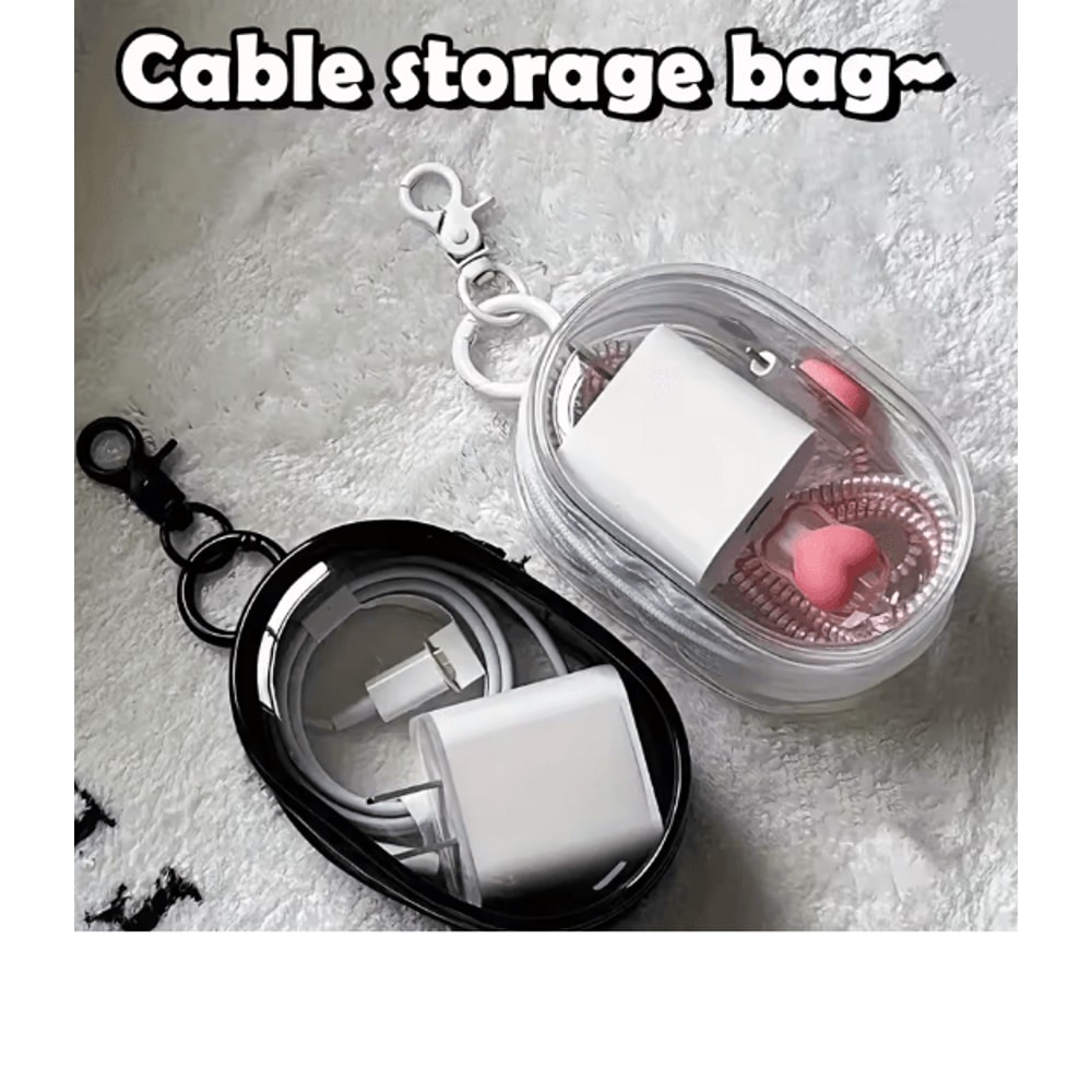 Mini Clear Zipper Storage Bag Portable Earphone And Charger Organizer 4