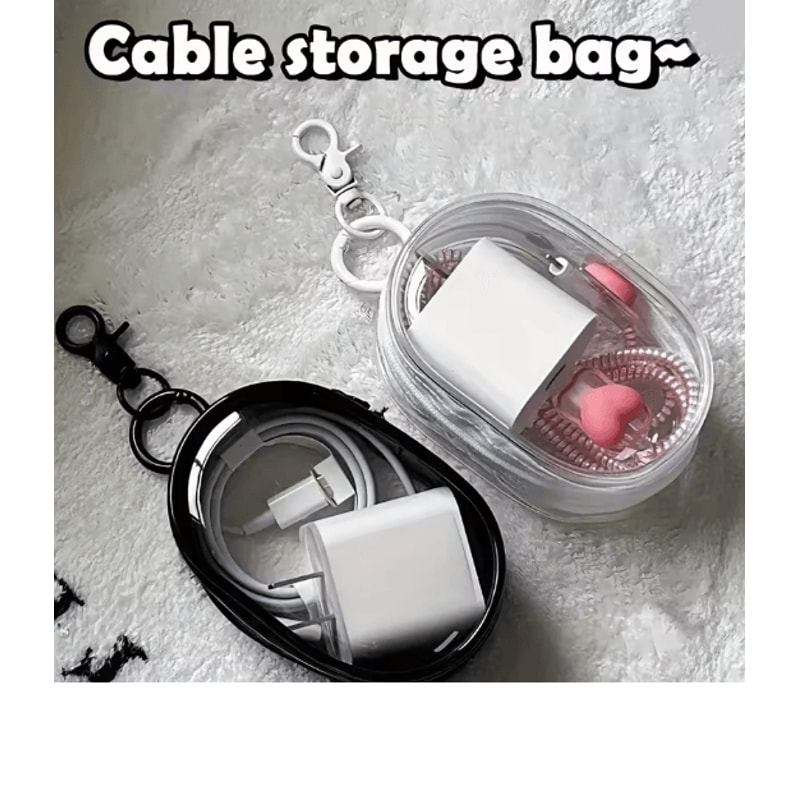 Mini Clear Zipper Storage Bag Portable Earphone And Charger Organizer 4