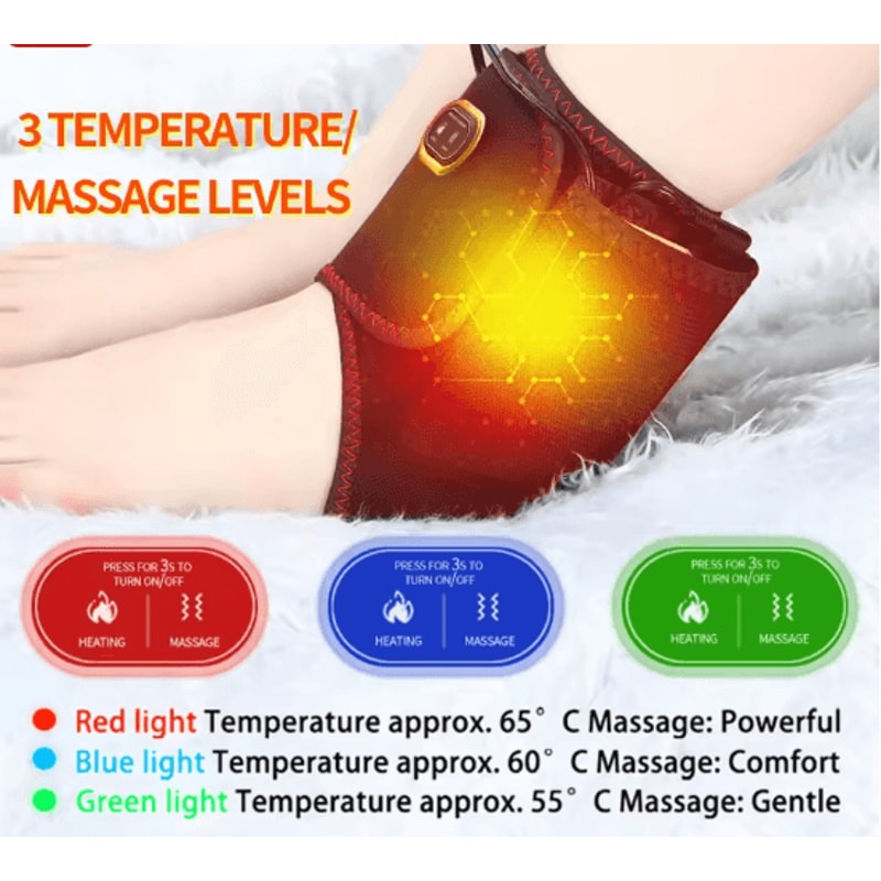 Portable Ankle Massager With Heat And Vibration Adjustable Support Brace 1