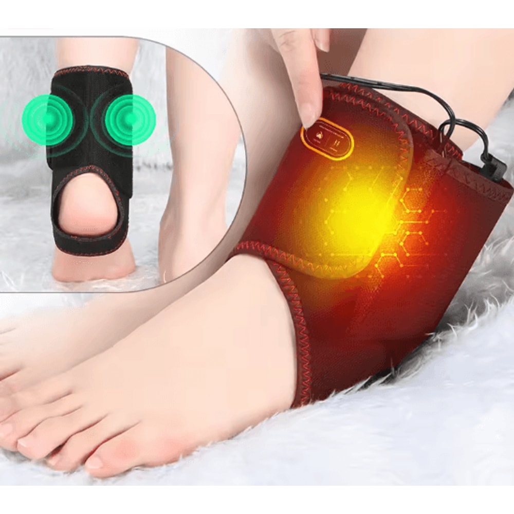 Portable Ankle Massager With Heat And Vibration Adjustable Support Brace 2