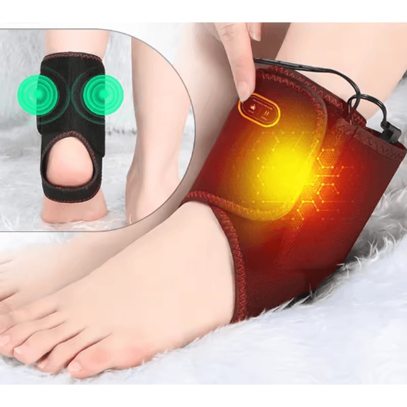 Portable Ankle Massager With Heat And Vibration Adjustable Support Brace 2