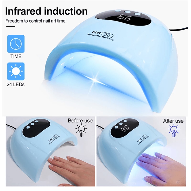 LED UV Nail Lamp Gel Polish Dryer With Motion Sensor Display 2