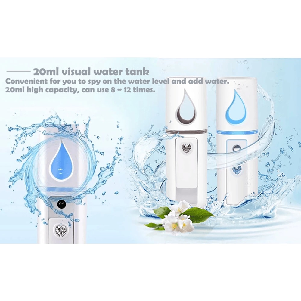 Nano Facial Steamer Mist Spray USB Rechargeable Face Hydration Tool 0