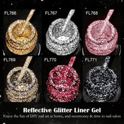 reflective glitter nail gel polish uv led liner painting gel
