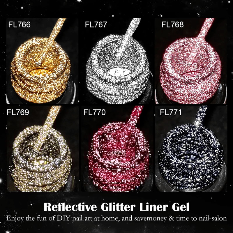 Reflective Glitter Nail Gel Polish UV LED Liner Painting Gel 0