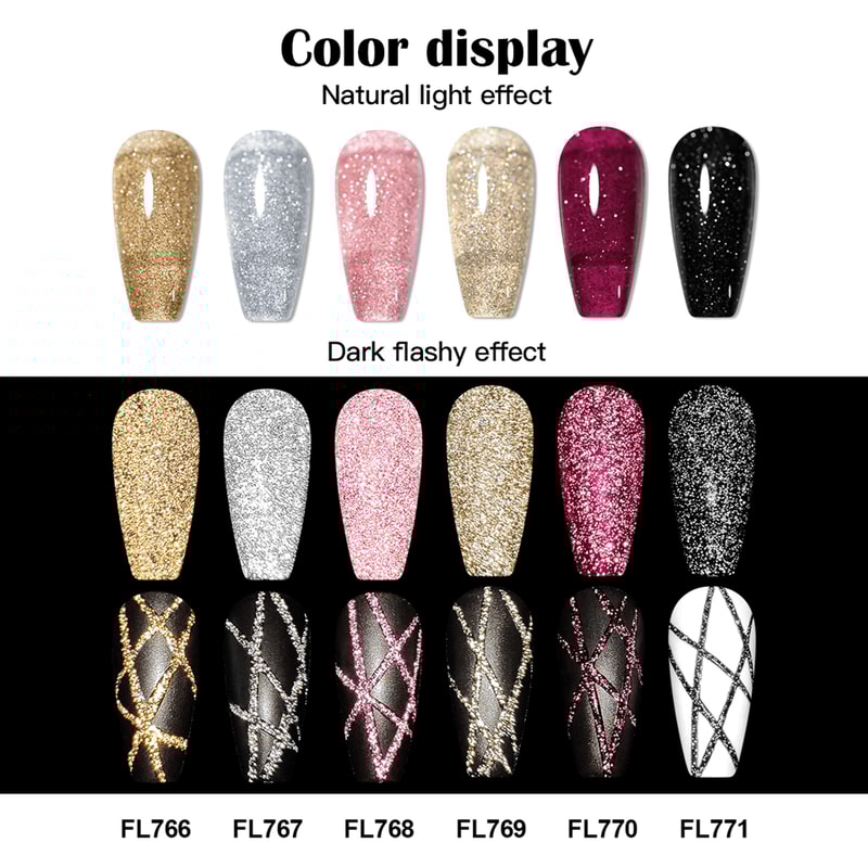 Reflective Glitter Nail Gel Polish UV LED Liner Painting Gel 1