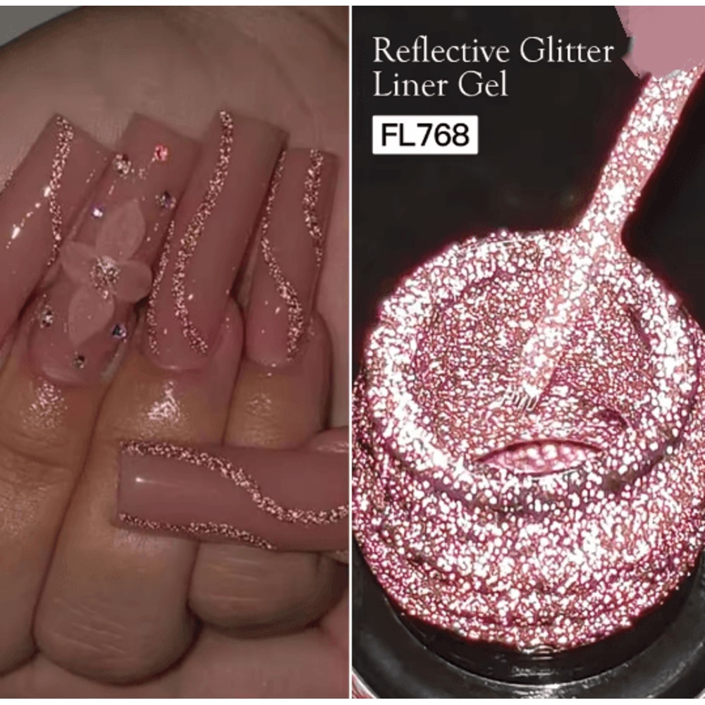 Reflective Glitter Nail Gel Polish UV LED Liner Painting Gel 4