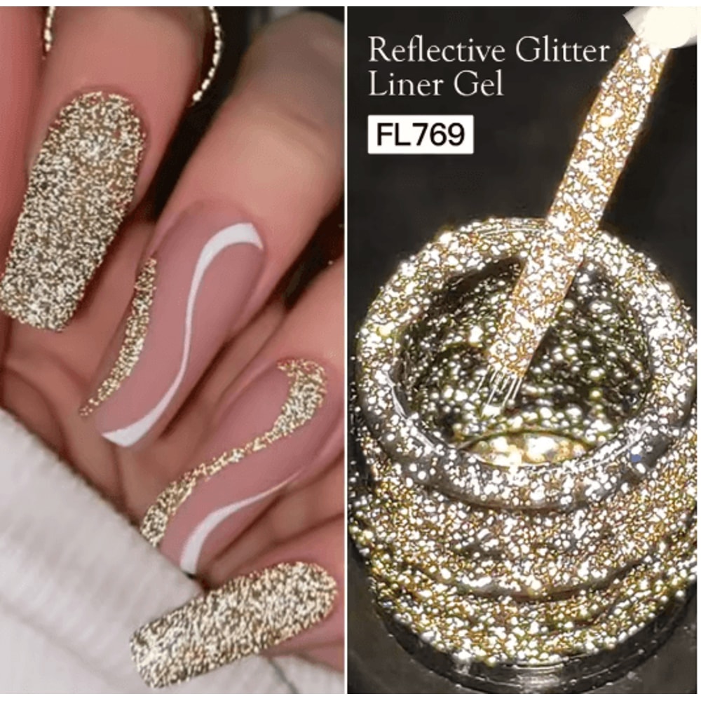 Reflective Glitter Nail Gel Polish UV LED Liner Painting Gel 5
