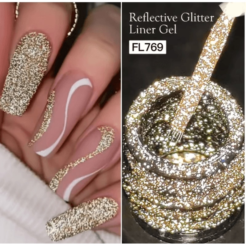 Reflective Glitter Nail Gel Polish UV LED Liner Painting Gel 5