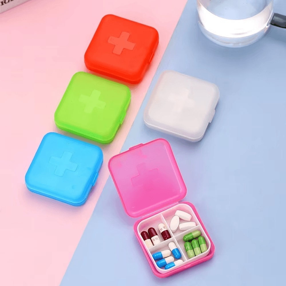 Portable Pill Organizer Box Mini Pocket Medicine Storage Case 0