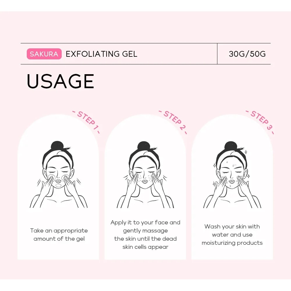Sakura Gentle Peeling Gel Facial Exfoliator Moisturizing Skin Care 2