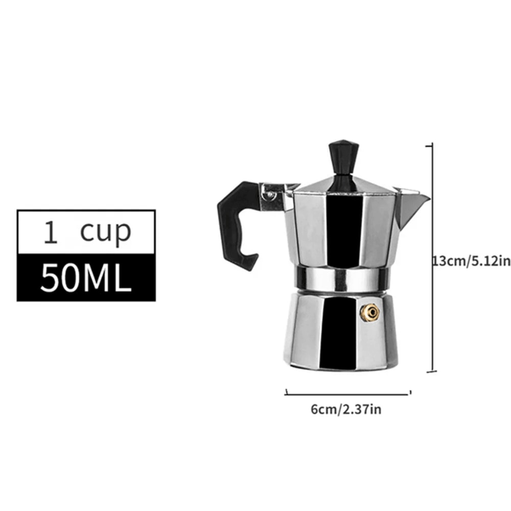 Classic Aluminum Moka Coffee Pot Italian Stovetop Brewer 3