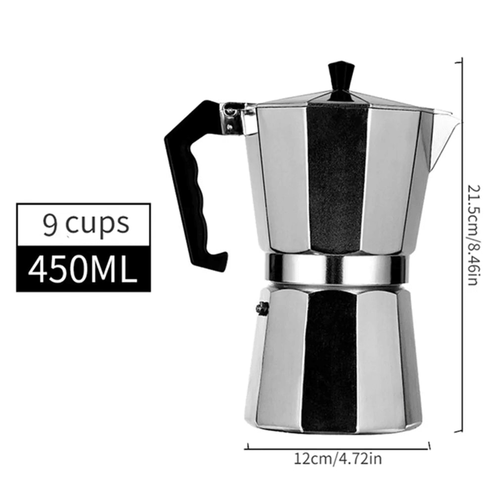 Classic Aluminum Moka Coffee Pot Italian Stovetop Brewer 7