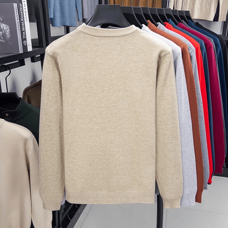 Modern Diamond Knit Crew Neck Sweater Mens Casual Pullover 5