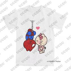 mens cartoon print two piece tracksuit t shirt and pajama pants set