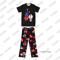 Mens Cartoon Print Two Piece Tracksuit T Shirt And Pajama Pants Set 2