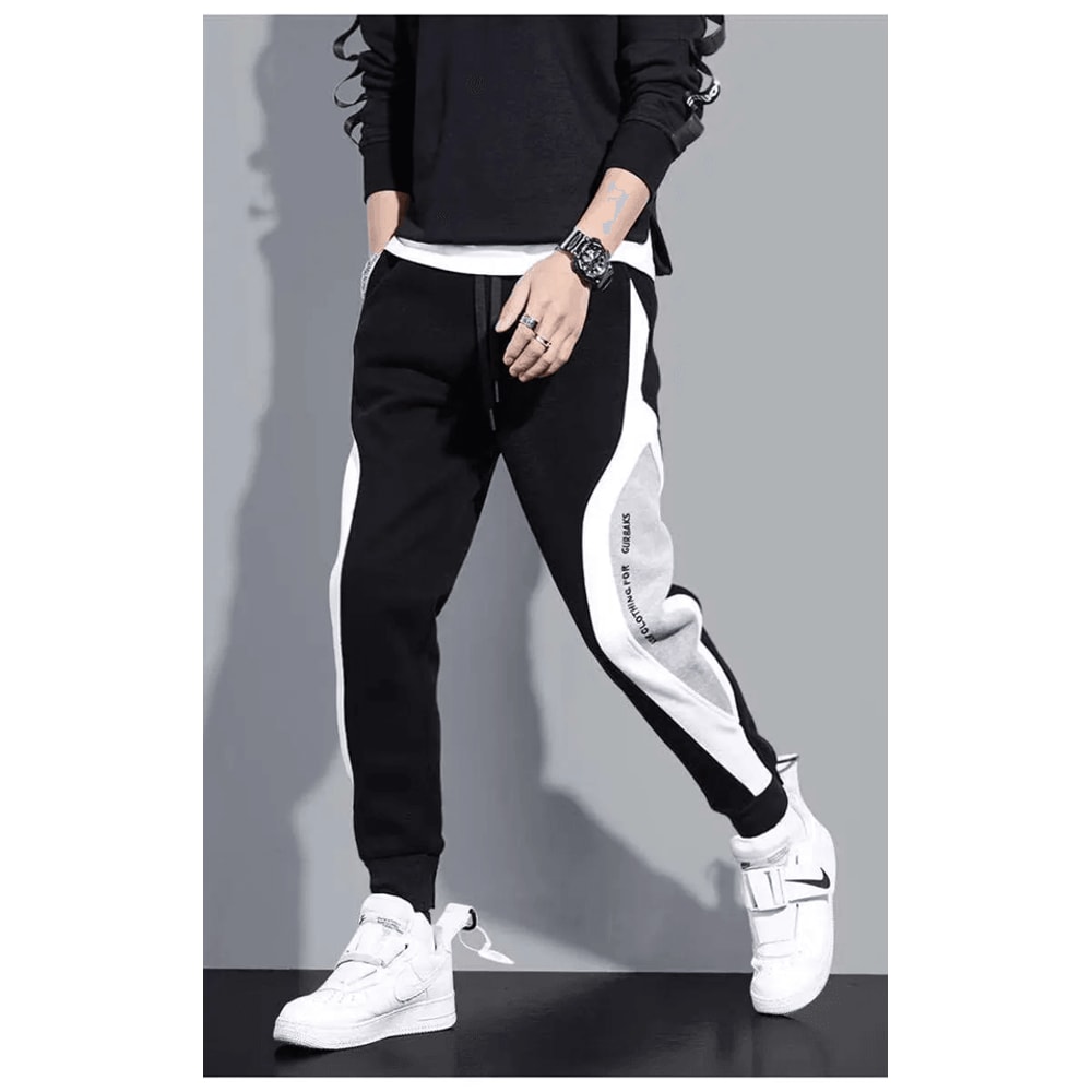 UrbanFlex Mens Black Jogger Pants Hip Hop Casual Sweatpants 2