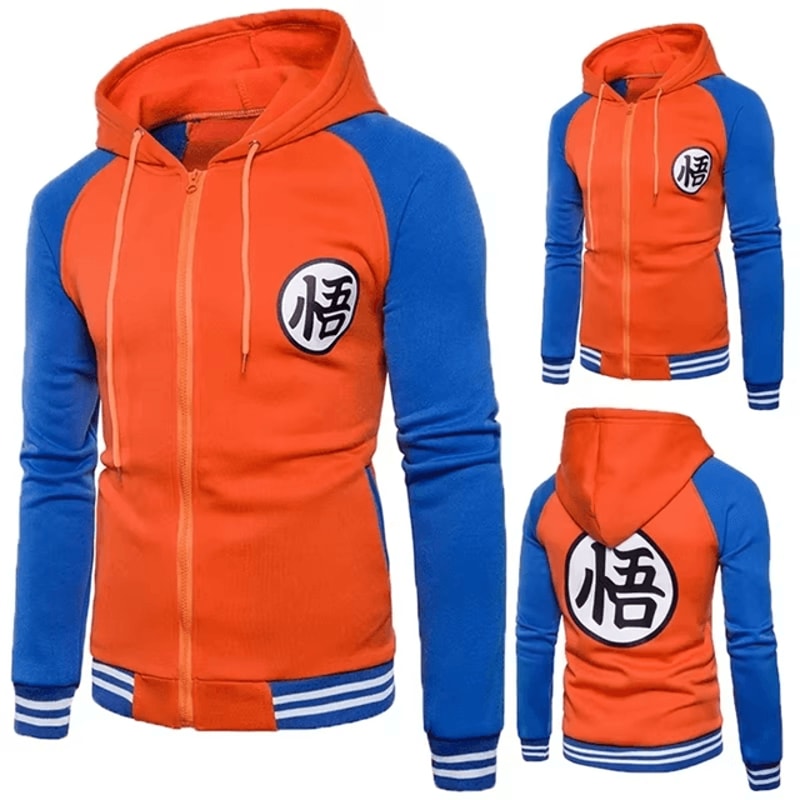 Anime Dragon Ball Z Cosplay Hoodie Goku Kame Symbol Zip Jacket 1