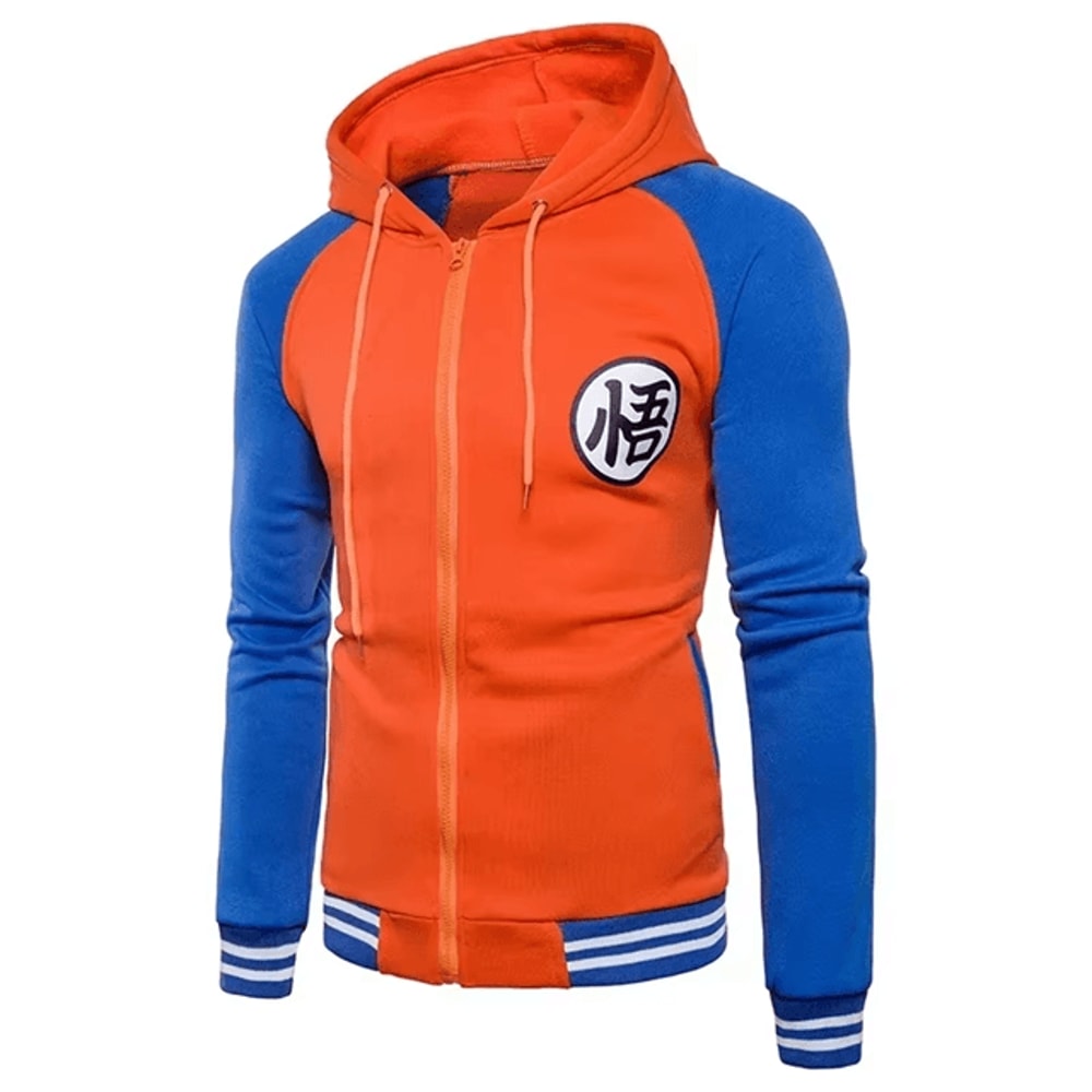 Anime Dragon Ball Z Cosplay Hoodie Goku Kame Symbol Zip Jacket 2