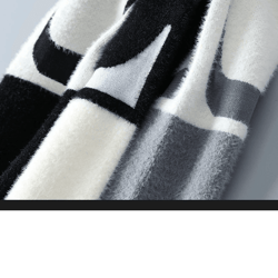 luxe patchwork cashmere sweater mens thick warm pullover