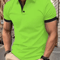 Mens Short Sleeve Color Block Lapel Shirt Casual Fashion Top 14