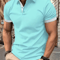 Mens Short Sleeve Color Block Lapel Shirt Casual Fashion Top 16