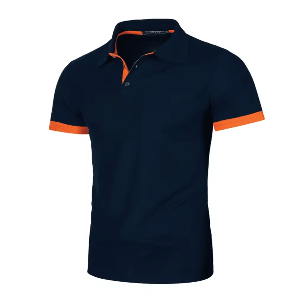 Mens Short Sleeve Color Block Lapel Shirt Casual Fashion Top 2