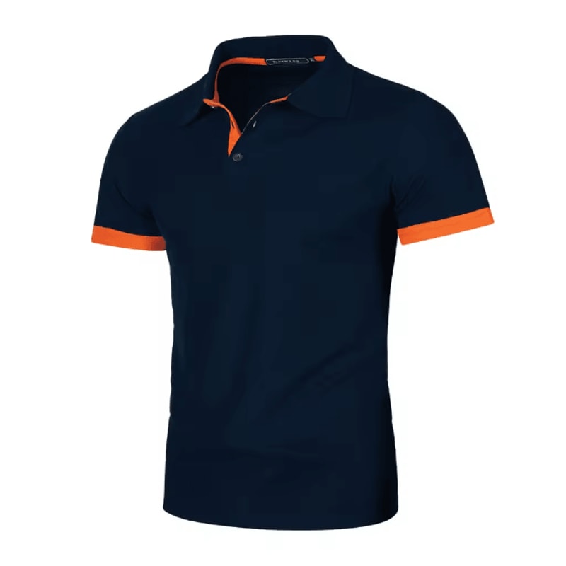 Mens Short Sleeve Color Block Lapel Shirt Casual Fashion Top 2