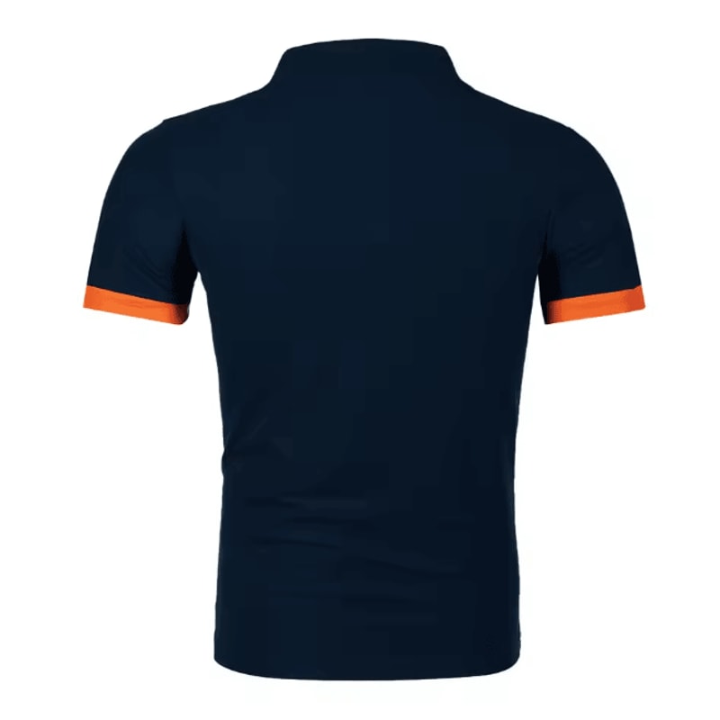 Mens Short Sleeve Color Block Lapel Shirt Casual Fashion Top 3