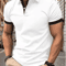 Mens Short Sleeve Color Block Lapel Shirt Casual Fashion Top 7