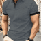 Mens Short Sleeve Color Block Lapel Shirt Casual Fashion Top 9