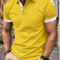 Mens Short Sleeve Color Block Lapel Shirt Casual Fashion Top 21