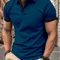 Mens Short Sleeve Color Block Lapel Shirt Casual Fashion Top 23