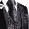 Mens Silk Jacquard Vest Tie And Accessory Set For Formal Wear 9