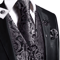 Mens Silk Jacquard Vest Tie And Accessory Set For Formal Wear 9