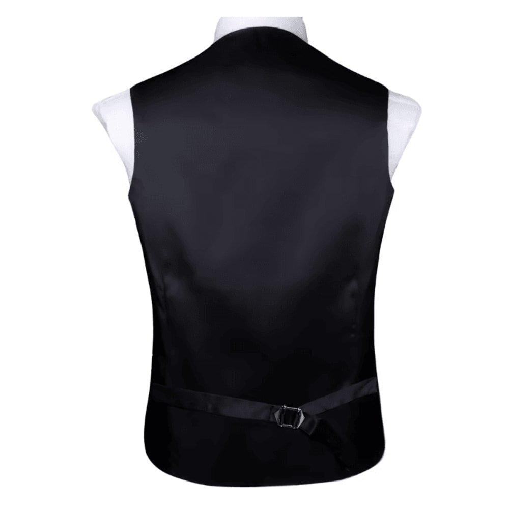 Mens Silk Jacquard Vest Tie And Accessory Set For Formal Wear 1