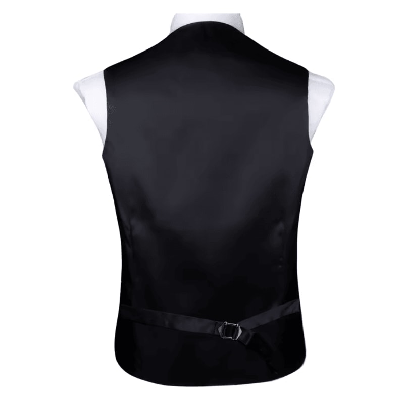 Mens Silk Jacquard Vest Tie And Accessory Set For Formal Wear 1