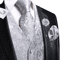 Mens Silk Jacquard Vest Tie And Accessory Set For Formal Wear 6