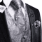 Mens Silk Jacquard Vest Tie And Accessory Set For Formal Wear 7