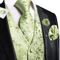 Mens Silk Jacquard Vest Tie And Accessory Set For Formal Wear 10