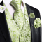 Mens Silk Jacquard Vest Tie And Accessory Set For Formal Wear 10