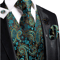 Mens Silk Jacquard Vest Tie And Accessory Set For Formal Wear 11