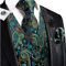 Mens Silk Jacquard Vest Tie And Accessory Set For Formal Wear 11
