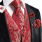 Mens Silk Jacquard Vest Tie And Accessory Set For Formal Wear 13