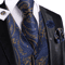 Mens Silk Jacquard Vest Tie And Accessory Set For Formal Wear 15