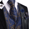 Mens Silk Jacquard Vest Tie And Accessory Set For Formal Wear 15