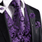Mens Silk Jacquard Vest Tie And Accessory Set For Formal Wear 16